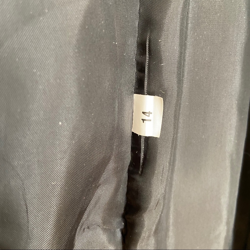 Herringbone Classic Black and White Wool Pea Coat, Small - Picture 6 of 8